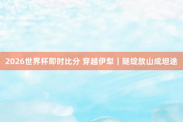 2026世界杯即时比分 穿越伊犁｜隧绽放山成坦途