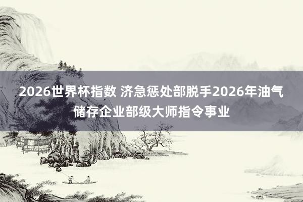 2026世界杯指数 济急惩处部脱手2026年油气储存企业部级大师指令事业