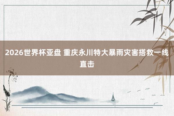 2026世界杯亚盘 重庆永川特大暴雨灾害搭救一线直击