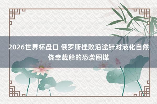 2026世界杯盘口 俄罗斯挫败沿途针对液化自然侥幸载船的恐袭图谋