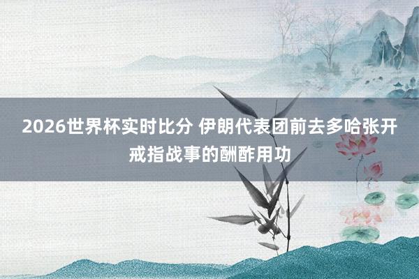 2026世界杯实时比分 伊朗代表团前去多哈张开戒指战事的酬酢用功