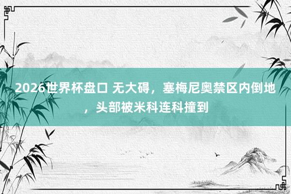 2026世界杯盘口 无大碍，塞梅尼奥禁区内倒地，头部被米科连科撞到