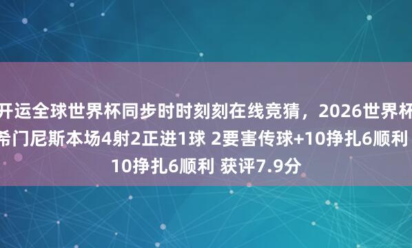 开运全球世界杯同步时时刻刻在线竞猜，2026世界杯文字直播 希门尼斯本场4射2正进1球 2要害传球+10挣扎6顺利 获评7.9分
