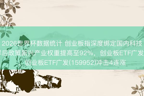 2026世界杯数据统计 创业板指深度绑定国内科技立异转型，指数调样后政策新兴产业权重提高至92%，创业板ETF广发(159952)冲击4连涨